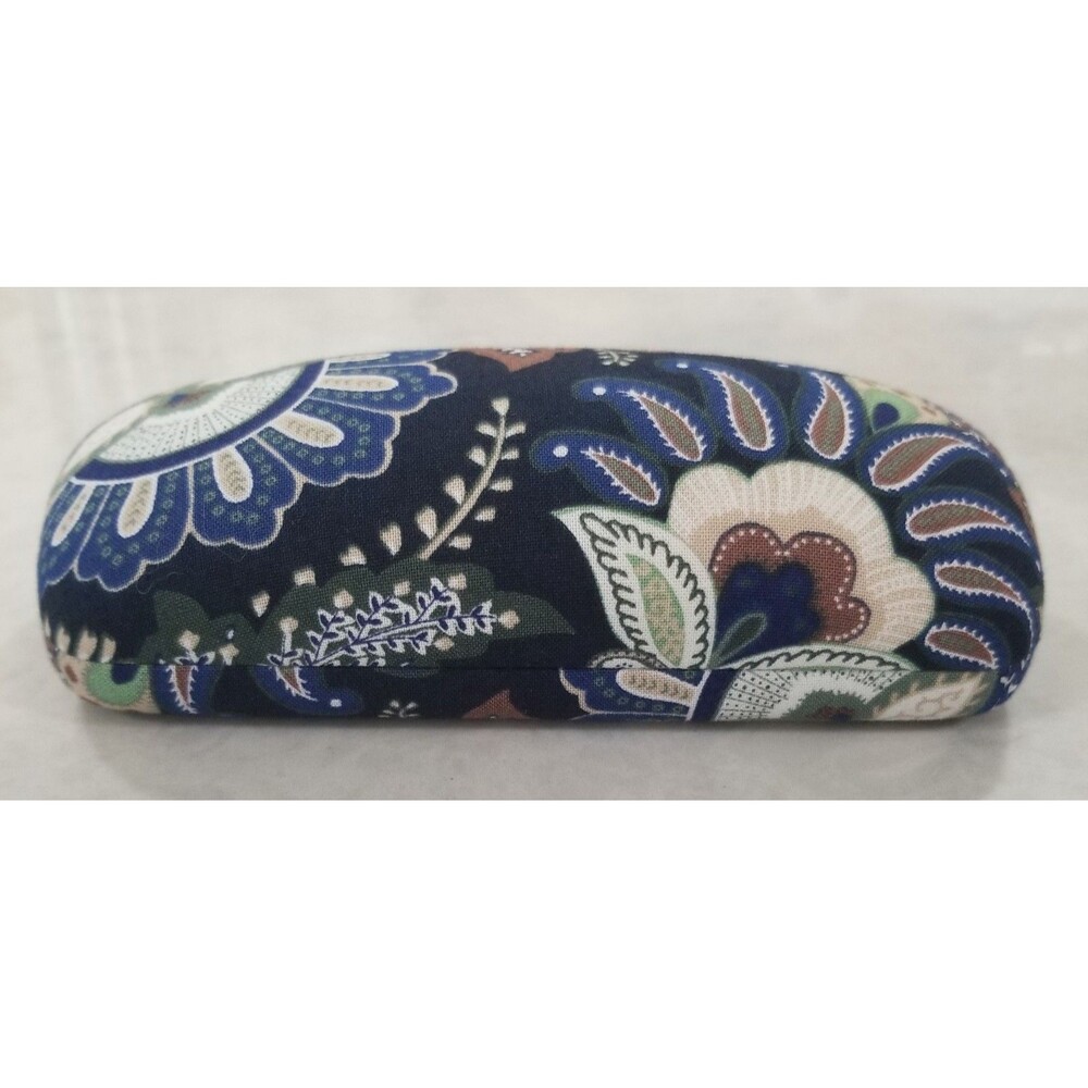 Vera Bradley blue floral paisley hard eyeglass case clamshell holder